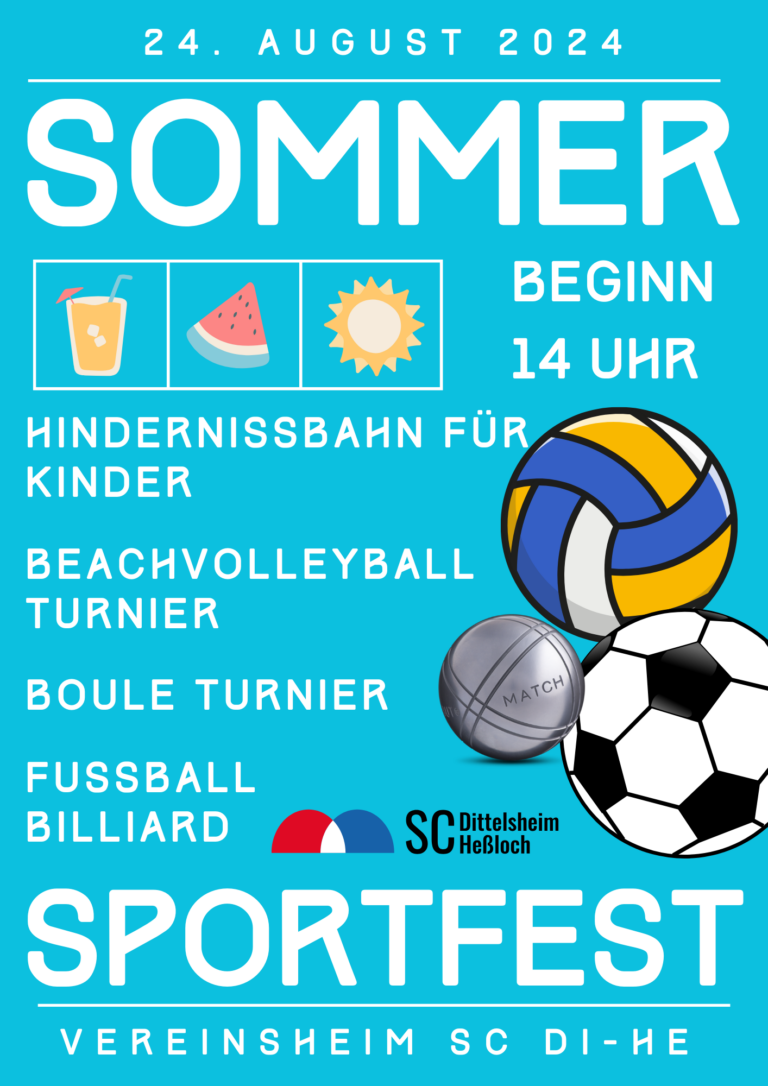 Einladung zum Sommer Sport Fest am 24.8.2024