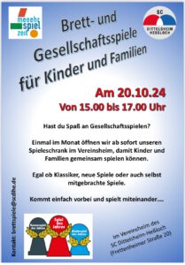 Brett- und Gesellschaftsspiele für Kinder und Familien am 20.10.2024